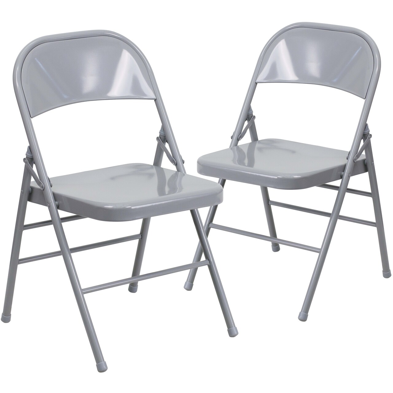 Emma and Oliver 2 Pack Home & Office Portable Party Events Steel Metal Folding Chair